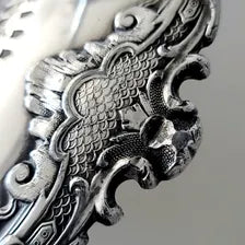 Antique James Dixon & Sons Silver Plated Basket, Royal Appointed Sheffield Silversmith, Pierced Engraved Rococo Handle Dish, c.1880sNo.DS059