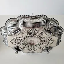 Victorian Silver Plated Basket by Barker Brothers & George Stockwell, Pierced Rococo Swing Handle Dish, England c.1890  No.DS060