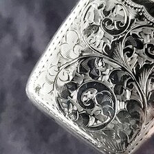 1904 Birmingham Sterling Silver Vesta Case · J & C · Hand-Engraved Floral Design · 23g No.SS131