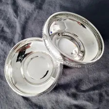 Vintage Birks Sterling Silver Bowls · Pair · Filigree Rim · 156g No.SS133