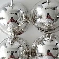 1901 Mappin & Webb Sterling Silver Salt Cellars Set w/ Spoons • London Hallmarks • Victorian–Edwardian Era • Original Case No.SS136