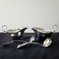 1884 Edinburgh Sterling Ladles & 1930 Birmingham Gravy Boats • Antique Silver Set  No.SS137