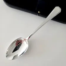 1936 Sheffield Sterling Silver Teaspoon · T.W.&C Ltd · Vintage English 925 Solid Silver Spoon with Case · 14cm, 32g  No.SS085