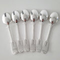 1916 Elkington & Co. Sterling Silver Spoons: George V Fiddle Pattern, Set of 6. No.SS070