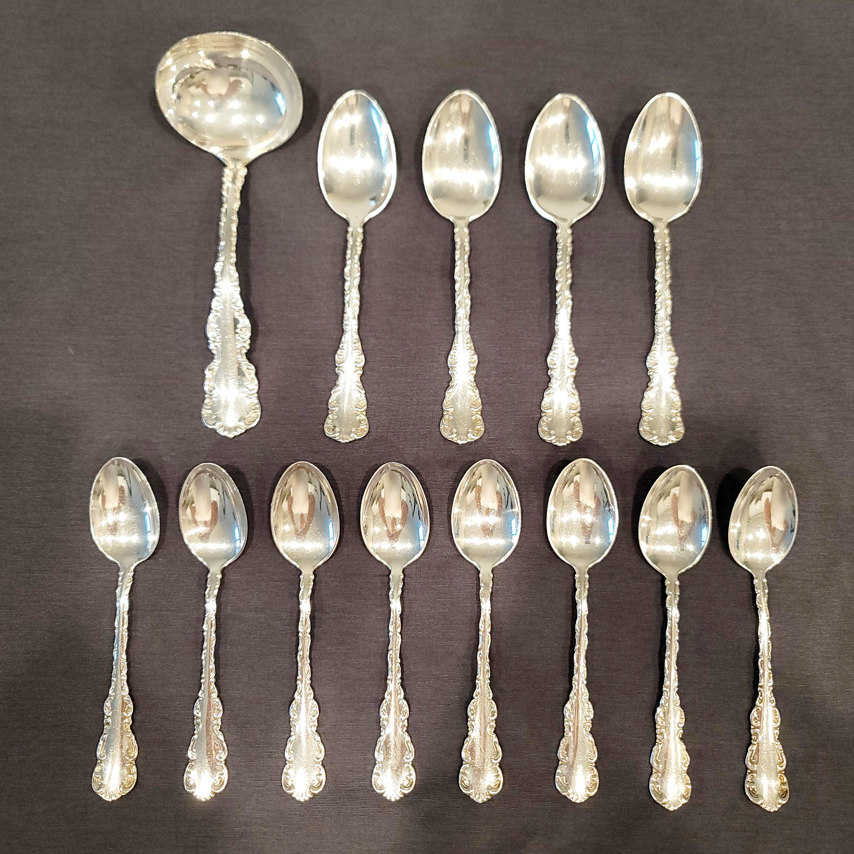 Birks Sterling Silver Flatware Set (34 pcs, c.1940s) – Louis XV Pattern, 1100g Silver, Original Chest  No.SS120