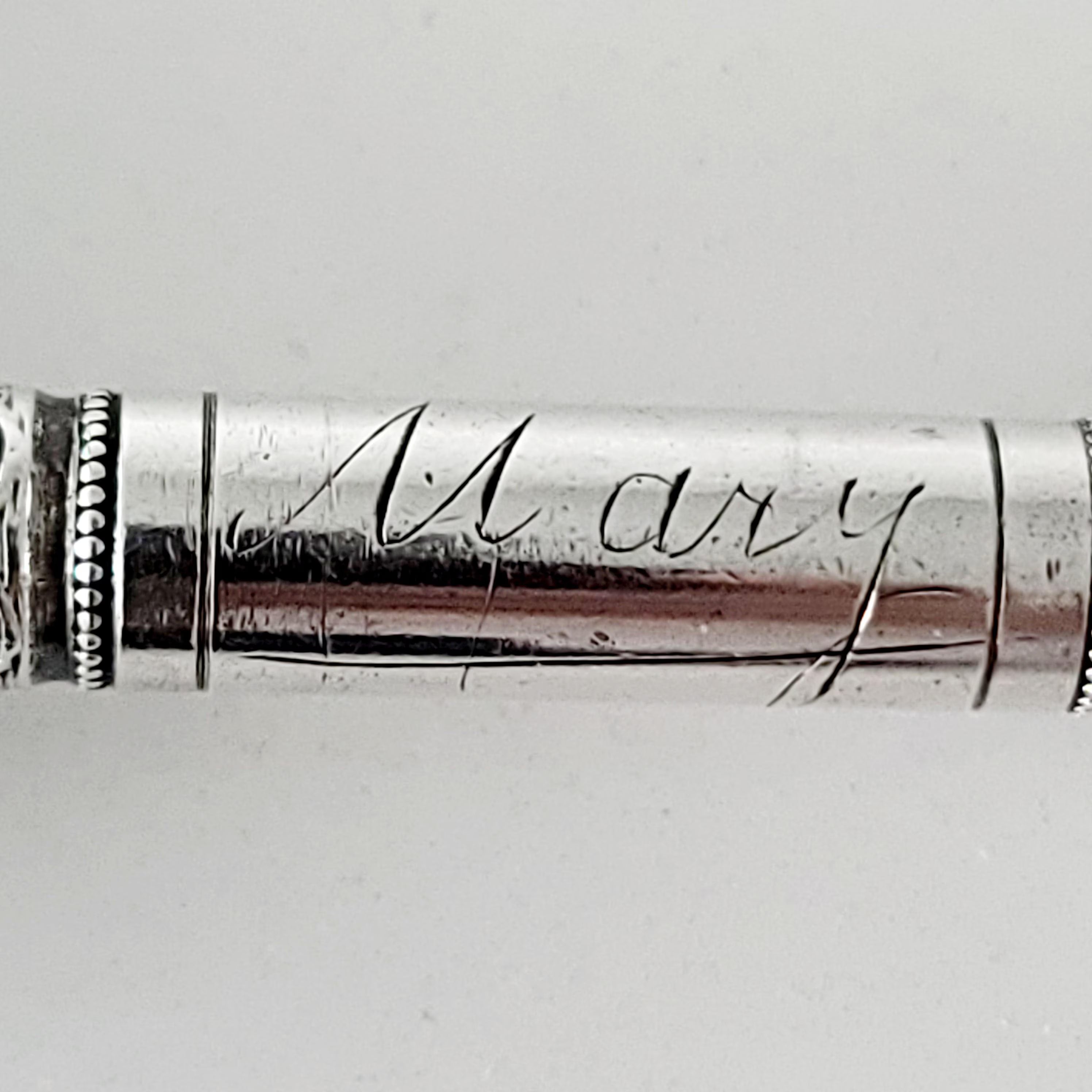 Antique Russian 84 Silver , Nicolay Kemper St. Petersburg c.1896–1908, Hand-Engraved  Rare Silver-Mounted Burlwood Spoon No.SS125