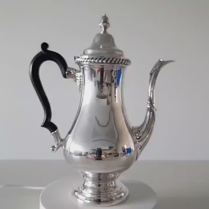 Cartier Sterling Silver Coffee Pot  Luxury Estate Silverware  502g Solid Silver  9.6" Tall  c.1940s–50s  No.SS057