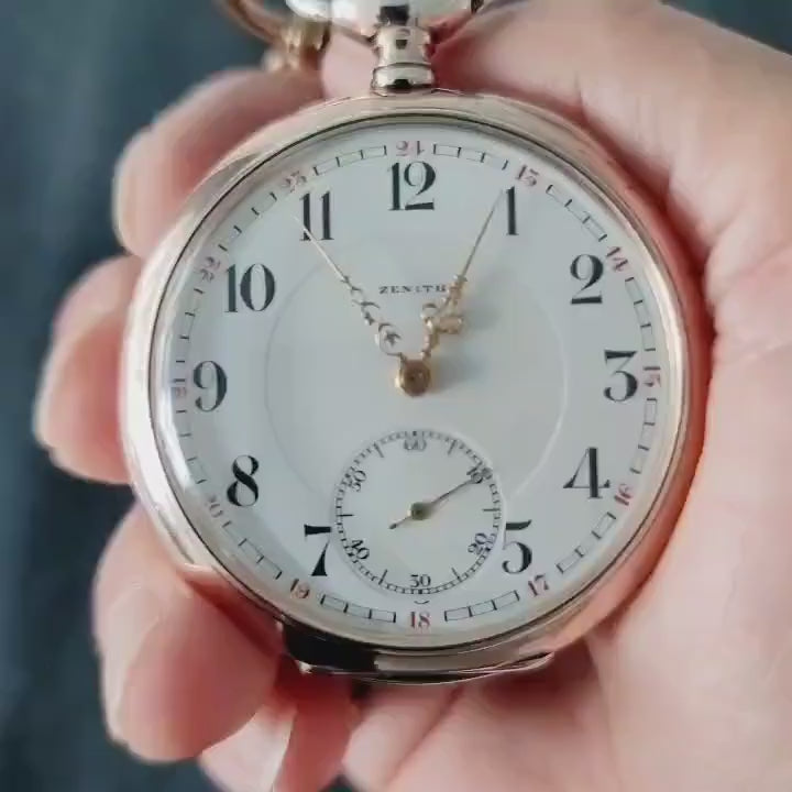 Zenith Swiss 800 Silver Pocket Watch, 15 Jewels, Grand Prix Paris 1900, Serviced 2025, 53mm, with Chain  No.SS108