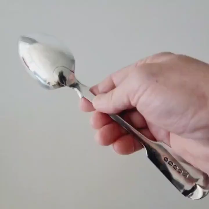 1867 Exeter Sterling Silver Table Spoon, 77g, 23cm — James & Josiah Williams, Rare Exeter Hallmark, Victorian Fiddle Pattern  No.SS119