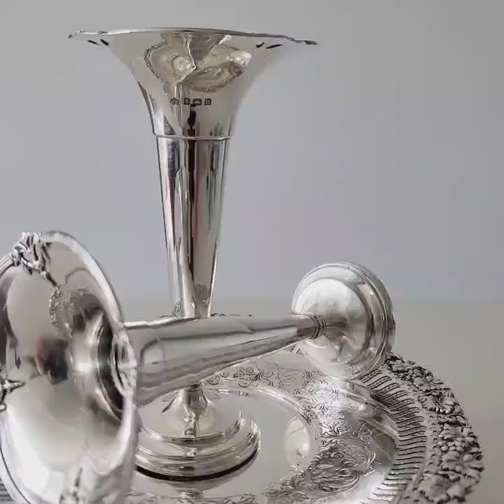 Antique Sterling Silver Vases: George Style, Birmingham 1919. No.SS040