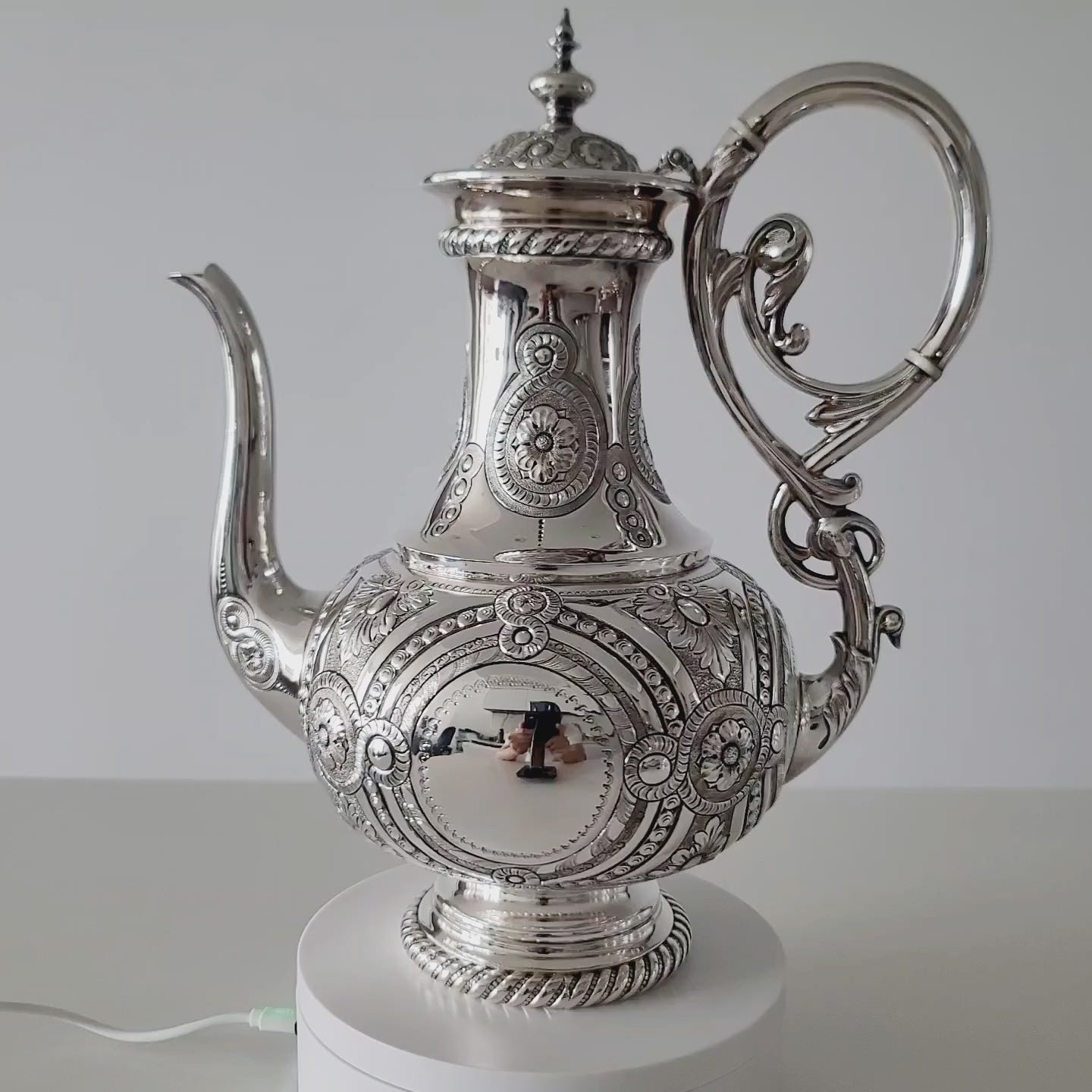 Museum Quality Victorian Silverplate Tea Set | Massive 5 Piece Heavily Engraved Service c1881 | Rare Presentation Piece. No.DS061