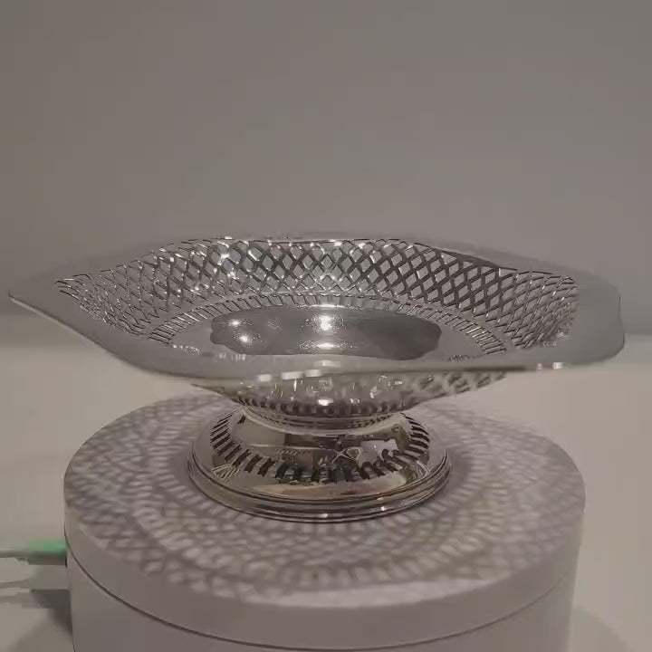Antique 1911 Joseph Cook Ltd Sterling Silver Pierced Bon Bon Dish, Birmingham Hallmarked, Early George V, Edwardian Style, 183g  No.SS083
